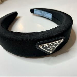 Fake Prada Headband with Silver Hardware